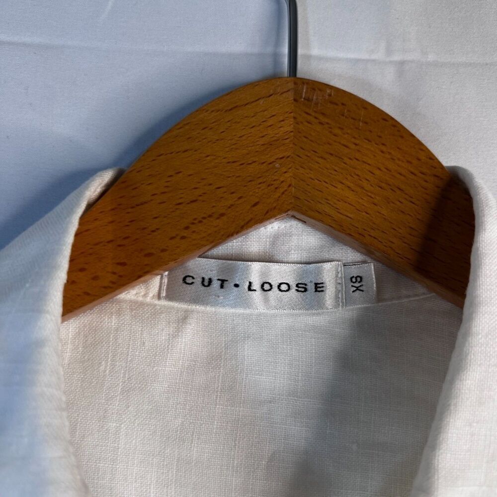 Cut Loose Linen Basic White Button Front Top Casu… - image 7